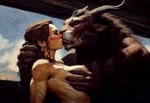 anthro breast_grab breasts duo female french_kissing hand_on_breast hands_behind_head imminent_sex kissing male male/female hyperion charr felid human mammal animated hi_res webm