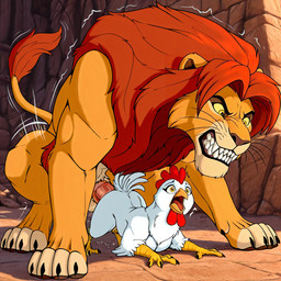 ambiguous_penetration angry angry_sex anthro anthro_on_feral anthro_penetrated bestiality duo female feral feral_penetrating feral_penetrating_anthro forced genitals interspecies male male/female outside penetration penis rape screaming scuted_arms scuted_legs scutes sex snarling flanwithaplan_(director) disney the_lion_king simba_(the_lion_king) avian bird chicken felid galliform gallus_(genus) lion mammal pantherine phasianid