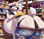 absurd_res animal_genitalia animal_pussy anthro anus asriel_dreemurr asriel_dreemurr_(god_form) big_breasts big_butt big_pussy bovid breasts butt canine_genitalia canine_pussy caprine clothing crossgender doggyai exposed female fur genitals goat grocery hair hi_res horn huge_breasts huge_butt hyper hyper_breasts hyper_butt hyper_genitalia hyper_hips leaning leaning_forward mammal mtf_crossgender nipples pussy shopping solo store torn_clothing white_body white_fur