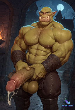 abs balls biceps big_balls big_biceps big_muscles big_pecs big_penis black_eyes bodily_fluids ejaculation erection foreskin genitals glans glistening glistening_balls glistening_genitalia glistening_penis green_balls green_penis grey_body hairy holding_penis huge_balls huge_penis humanoid_genitalia humanoid_penis long_penis male male_humanoid masturbation medieval medieval_clothing muscular muscular_male muscular_thighs night nipples obliques pecs penile penile_masturbation penis retracted_foreskin saggy_balls shirtless solo standing thick_penis trapezius tusks vein veiny_biceps veiny_forearms veiny_muscles veiny_penis tredici05 humanoid orc director_name hi_res watermark