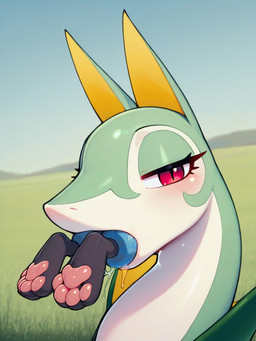 bodily_fluids dominant dominant_feral drooling duo eyelashes female feral glistening glistening_body glistening_scales long_body looking_at_viewer mouth_closed narrowed_eyes open_mouth outside pawpads pink_pawpads pupils red_eyes saliva saliva_string scales seductive serpentine size_difference slit_pupils vore nastai nintendo pokemon generation_4_pokemon generation_5_pokemon human lucario mammal pokemon_(species) serperior absurd_res headshot_portrait hi_res portrait