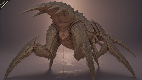 bodily_fluids butt female feral genital_fluids genitals nude presenting presenting_hindquarters presenting_pussy pussy pussy_juice rear_view solo terminid chase_summerfield helldivers arthropod insect hi_res