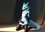 animal_genitalia anthro balls blue_body blue_fur claws clothing erection femboy fur genitals girly hair male nude penis sefarias silvio_aldate sergal