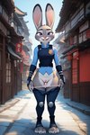 anthro bottomless bottomwear bottomwear_down clothed clothing female flashing panties panties_down partially_clothed peach_pussy public public_nudity solo solo_focus standing underwear underwear_down zootopia judy_hopps lagomorph leporid mammal rabbit hi_res