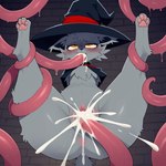 anthro anus biped black_clothing bodily_fluids clitoris clothing cum cum_in_mouth cum_in_pussy cum_inside cum_splatter eyelashes female fur genital_fluids genitals grey_body grey_ears grey_fur grey_tail hat headgear headwear humanoid_genitalia humanoid_pussy looking_pleasured multicolored_body multicolored_ears multicolored_fur oral oral_penetration pawpads penetration pink_anus pink_clitoris pink_pawpads pussy red_clothing sex solo tentacle_in_mouth tentacle_in_pussy tentacle_penetration tentacle_sex tentacles tentacles_everywhere two_tone_body two_tone_ears two_tone_fur vaginal vaginal_penetration witch_hat yellow_eyes fivesco floraverse alice_(floraverse) domestic_cat felid feline felis mammal 1:1 2024 digital_media_(artwork)