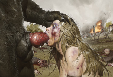 after_battle anthro balls blood bodily_fluids corpse death duo fellatio female fire forced genitals gore knot male male/female oral penile penis rape sex tears hyperion human mammal unknown_species