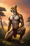 abs africa anthro biceps bottomwear bracelet_biceps clothing fur jewelry loincloth male muscular muscular_anthro muscular_male necklace savanna slim solo spots spotted_body spotted_fur squat tribal tribal_clothing tribal_jewelry tribal_necklace triceps veiny_biceps young young_adult hellapoc kilimanjaro cheetah felid feline mammal attempted_signature