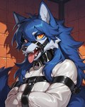 Rating: q
ID: 105120
Date: 2025-05-09 16:14:11 -0400
Status: pending
Score: 1
alastorgj amber_eyes animal_humanoid anthro blue_body blue_fur blue_hair canid canine canis fell_(fenrir) feral fluffy fluffy_ears fur gag hair hi_res humanoid long_hair male mammal mammal_humanoid restraints ring_gag solo straitjacket theet tongue tongue_out wolf post #105120