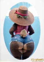 anthro big_butt bottomwear breasts bubble_butt butt clothing cutoffs denim denim_clothing disney female hat headgear headwear huge_butt looking_back mature_female rear_view shaking_butt shirt shorts simple_background slightly_chubby smile solo t-shirt teasing topwear vlrgromns zootopia bonnie_hopps lagomorph leporid mammal rabbit animated webm