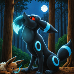 duo feral forest male neck_bulge night oral_vore plant sitting soul_vore swallowing tree vore thedavid nintendo pokemon eevee eeveelution generation_1_pokemon generation_2_pokemon pokemon_(species) umbreon hi_res