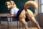 age_difference clothing female feral pup_academy rosebud_(air_buddies) school_uniform solo uniform younger_female whizthesheepdog_(director) bird_dog canid canine canis domestic_dog golden_retriever hunting_dog mammal retriever