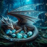 arthropod beetle dragon egg elateroid eyes_closed female feral firefly forest forest_background insect loganth magic nature nature_background plant scales sleeping solo tree white_body white_scales wings