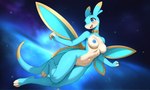 anthro blue_body blue_fur breasts female flying fur genitals medium_breasts mythology pussy solo space tail wings gobabsnow palworld dragon elphidran mythological_creature mythological_scalie pal_(species) scalie absurd_res hi_res