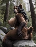 anthro breasts butt completely_nude female female_anthro fur genitals hi_res lewdtf mammal nude_art pussy solo ursid