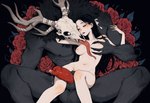5_fingers animal_genitalia animal_penis anthro antlers areola balls big_penis biped black_body black_fur black_hair blush bodily_fluids bone breast_grab breast_play breasts canine_genitalia canine_penis claws dripping duo erection eyes_closed fangs female female_on_anthro finger_claws fingers flower fur genital_fluids genitals grey_body hair hand_on_breast horn human_on_anthro imminent_sex interspecies knot knot_in_sheath larger_anthro larger_male leaking_precum licking light_body light_skin long_hair long_tongue male male/female male_on_human muscular muscular_male navel nipples nude nude_female on_lap open_mouth penis plant precum precum_drip red_penis romantic rose_(flower) saliva sex sheath simple_background sitting size_difference skull skull_head smaller_female smaller_human spread_legs spreading submissive submissive_female teeth tongue tongue_out vein veiny_penis anotheranon canid human mammal monster wendigo absurd_res hi_res