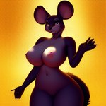 anthro belly big_breasts breasts female genitals mammal mouse murid murine navel nipples pussy rodent solo ty whiskers