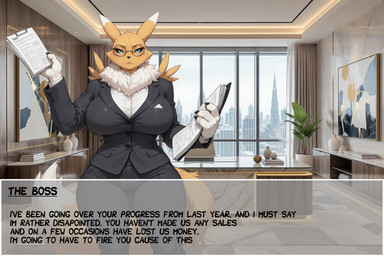 anthro big_breasts blue_eyes breasts clothing female fur looking_at_viewer muscular solo tuft white_body white_fur yellow_body yellow_fur zoc digimon digimon_(species) renamon hi_res