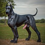 balls feral genitals male penis pose solo black_dane canid canine canis domestic_dog great_dane mammal mastiff molosser