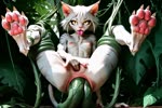 anthro anus barefoot breasts butt claws feet feet_up female fingering foot_fetish foot_focus fur gaping gaping_pussy genitals hindpaw looking_at_viewer masturbation nipples nude pawpads paws plant plantigrade pussy size_difference solo toes vaginal vaginal_fingering white_body white_fur chrischun felid feline mammal animated webm