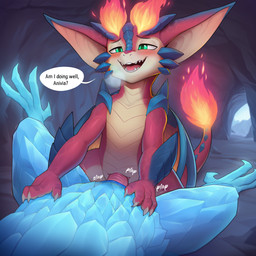 aged_up animal_genitalia big_ears blue_body blush bodily_fluids cloaca cloacal cloacal_penetration dialogue duo female female_on_feral female_penetrated female_pov feral feral_on_feral feral_penetrated feral_penetrating feral_penetrating_female feral_penetrating_feral fire first_person_view flaming_horn flaming_tail forehead_gem from_front_position genital_fluids genitals green_eyes ice lying male male/female male_focus male_on_feral male_penetrating male_penetrating_female male_penetrating_feral motion_lines mythology on_back open_mouth penetration penis red_body ridged_penis scales sex shaking speech_bubble spread_legs spreading tail talons teeth text trembling wings anonymous_director league_of_legends riot_games tencent anivia_(lol) smolder_(lol) avian bird dragon elemental_creature mythological_creature mythological_scalie scalie western_dragon