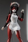 anthro black_hair breasts clothing female figure hair handwear machine maid_uniform medium_breasts multicolored_body solo solo_focus toy uniform director_pakiru pakiru ara android domestic_cat felid feline felis mammal robot 3d_(artwork) digital_media_(artwork) hi_res