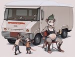 ambiguous_gender anthro cargo_van chair cigarette_in_mouth commercial_vehicle delivery_(commerce) delivery_vehicle female furniture group medium_truck piercing pregnant trio truck_(vehicle) van vehicle anonymous_director american_opossum didelphid hyaenid mammal marsupial phalangeriform virginia_opossum hi_res