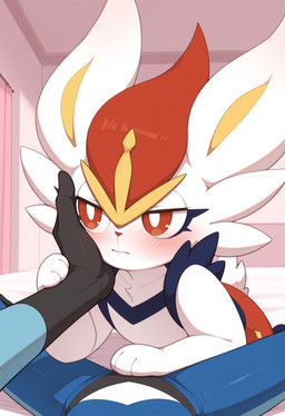 ambiguous/ambiguous ambiguous_gender anthro blush caressing_face duo first_person_view fur inside white_body white_fur anguirus12345 nintendo pokemon cinderace generation_8_pokemon inteleon lagomorph mammal pokemon_(species) hi_res