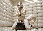 anthro balls bdsm big_butt blue_eyes bodily_fluids bondage boots bound butt chain chastity_cage chastity_device claws clothing crouching cuff_(restraint) dripping feet footwear genital_fluids genitals leaking_precum leather male paws precum precum_drip precum_on_balls precum_squirt precum_string restraints sex_toy shackles solo spread_legs spreading straitjacket sybian tail teeth thick_thighs toes seabiscuit2 canid canine canis humanoid mammal wolf