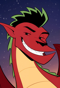 anthro humanoid_pointy_ears looking_at_viewer male membrane_(anatomy) membranous_wings mythology red_body smile solo teeth wings haxivus american_dragon:_jake_long jake_long dragon mythological_creature mythological_scalie scalie western_dragon absurd_res headshot_portrait hi_res portrait