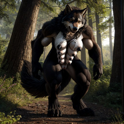 female feral male male/female multiple_nipples solo transformation canid canine humanoid mammal werecanid werecanine werecreature werewolf furry