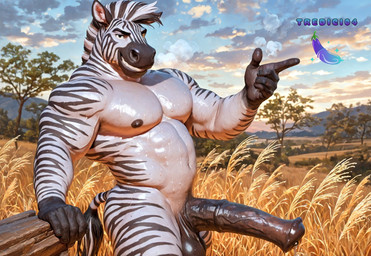 animal_genitalia animal_penis balls big_balls big_penis black_balls black_penis bodily_fluids dark_balls dark_penis equine_penis flared_penis genitals glistening glistening_balls glistening_genitalia glistening_penis heavy_balls huge_balls huge_penis light long_penis male medial_ring muscular nude penis saggy_balls savanna smile smiling_at_viewer solo sunlight sweat sweaty_balls sweaty_genitalia thick_penis vein veiny_penis tredici04 equid equine humanoid mammal zebra hi_res