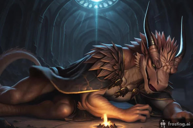 abs anthro bottomwear cloak clothing feathers fire inside light loincloth lying magic male moonlight muscular mythology nipples on_side ruins scales solo cellz55 dragon mythological_creature mythological_scalie scalie animated short_playtime webm