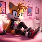 anthro bedroom clothed clothing crossdressing female girly miles_prower