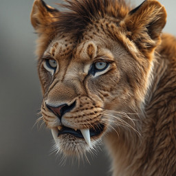 black_lips blue_eyes fangs female feral lips prehistoric_species realistic sabertooth_(anatomy) sharp_teeth teeth maw_master felid feline lion mammal pantherine saber-toothed_tiger sabertoothed_lion smilodon