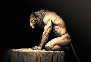 anthro male mane muscular muscular_male nude side_view solo hyperion