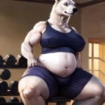 anthro belly female navel overweight solo jfurryart605 mammal polar_bear ursid ursine animated webm