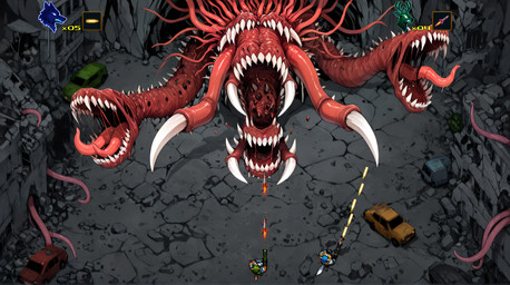 ambiguous_gender anthro backpack bird's-eye_view bottomwear building car city claws clothed clothing destruction detailed_background feral footwear fully_clothed gameplay_mechanics green_clothing group gui hair headgear health_bar high-angle_view holding_object holding_weapon inside_car male multi_eye nightmare_fuel open_mouth outside pants ranged_weapon road ruins sharp_teeth shirt spikes teeth tentacles text topwear trio vehicle weapon thebigbradwulf brad_wulf_(thebigbradwulf) buckshot_bruin_(thebigbradwulf) canid canine canis cervid flesh_creature human humanoid mammal monster monstrous_humanoid tentacle_creature wolf digital_media_(artwork) hi_res pixel_(artwork)