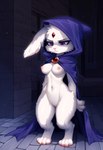 anthro breasts cape cloak clothing curvy_figure dc_comics featureless_crotch female forehead_gem fur hood hourglass_figure navel nipples nude purple_eyes short_stack solo teen_titans teen_titans_(television_series) unimpressed white_body white_fur contextualcritters bunny_raven raven_(dc) lagomorph leporid mammal rabbit hi_res