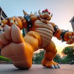 anthro bowser dominant_pose feet first_person_perspective foot_fetish foot_focus male