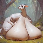 anthro big_breasts breasts female huge_breasts hyper hyper_breasts nipples nude obese obese_anthro overweight overweight_anthro sagging_breasts solo dragon