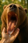 ambiguous_gender bodily_fluids dripping eyes_closed female feral hand_lick mouth_shot open_mouth saliva saliva_drip saliva_on_tongue solo teeth throat tongue tongue_out brown_bear grizzly_bear mammal ursid ursine hi_res