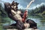 abs anthro askiewarg balls big_balls big_knot big_pecs big_penis bodily_fluids border_collie canid canine canis collie cum cum_on_body cum_on_face cum_on_penis domestic_dog erection genital_fluids genitals heavy_balls herding_dog huge_knot huge_penis humanoid_genitalia humanoid_penis hybrid_genitalia hybrid_penis knot knotted_humanoid_penis male mammal masturbation muscular muscular_male pastoral_dog pecs penis saggy_balls sheepdog solo thick_penis