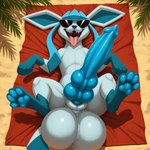 animal_genitalia animal_penis balls big_balls big_penis blue_pawpads blue_penis canine_genitalia canine_penis eyewear feral genitals huge_balls huge_penis hyper hyper_balls hyper_genitalia hyper_penis knot lying male multi_genitalia multi_knot on_back pawpads penis solo sunglasses thedavid nintendo pokemon eeveelution generation_4_pokemon glaceon pokemon_(species) hi_res