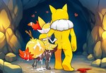 after_sex anthro ascot bodily_fluids cave crouching cum cum_everywhere cum_in_mouth cum_in_pussy cum_inside cum_on_face excessive_genital_fluids female feral fur genital_fluids hypnosis looking_pleasured male male/female messy mind_control solo yellow_body yellow_fur stressedout nintendo pokemon braixen generation_1_pokemon generation_6_pokemon hypno_(pokémon) pokemon_(species)