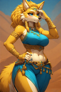 a_salt_rifle anthro bodily_fluids bottomwear bra clothing harem_outfit loincloth male midriff solo sweat underwear nintendo tears_of_the_kingdom the_legend_of_zelda princess_zelda