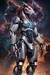 android anthro dragon hair hi_res icefoxai machine male nebula red_hair robot