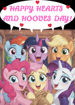 blonde_hair blue_body blue_eyes blue_eyeshadow blue_feathers blue_fur blue_hair blue_makeup blush clothing cowboy_hat cutie_mark dialogue eyelashes eyeshadow feathered_wings feathers female feral freckles fur green_eyes group hair hat headgear headwear heart_symbol highlights_(coloring) holidays horn long_hair looking_at_viewer makeup monotone_body monotone_fur multicolored_hair multicolored_tail mythological_equine mythology open_mouth open_smile orange_body orange_fur pink_body pink_fur pink_hair pink_highlights pink_tail purple_body purple_eyes purple_fur purple_hair purple_horn rainbow_hair rainbow_tail smile speech_bubble tail text tongue two_tone_hair unicorn_horn white_body white_fur white_horn wings yellow_body yellow_fur gridanon friendship_is_magic my_little_pony valentine's_day applejack_(mlp) fluttershy_(mlp) mane_six_(mlp) pinkie_pie_(mlp) rainbow_dash_(mlp) rarity_(mlp) twilight_sparkle_(mlp) earth_pony equid equine horse mammal mythological_creature pegasus pony unicorn absurd_res english_text hi_res stable_diffusion