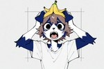 anthro banana bodily_fluids food frosting.ai fruit male plant screaming tears renz rennii_(renz) border_collie canid canine canis collie domestic_dog herding_dog mammal pastoral_dog sheepdog