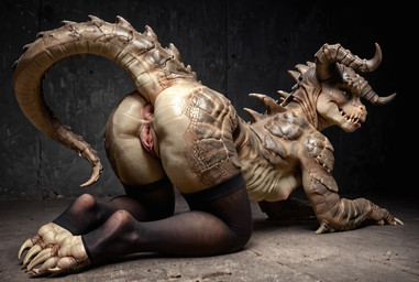 all_fours animal_genitalia animal_pussy anthro anus athletic athletic_female bethesda_softworks big_butt black_body black_scales bodily_fluids breasts brown_body brown_skin butt claws clothing feet female genital_fluids genitals horn lingerie lingerie_on_feral looking_at_viewer looking_back looking_back_at_viewer multicolored_body muscular muscular_female nude on_ground outside presenting presenting_anus presenting_hindquarters presenting_pussy pussy pussy_juice raised_tail scales scalie_tail scaly_body scaly_tail sharp_teeth solo solo_focus spikes spikes_(anatomy) teeth toe_claws two_tone_body wide_hips yellow_eyes cloppermania fallout deathclaw monster reptile scalie 2025 detailed hi_res uncensored