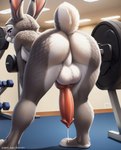 animal_genitalia animal_penis anthro attempted_signature backsack balls bent_over bodily_fluids butt canine_genitalia canine_penis flappytap genital_fluids genitals gynomorph hi_res intersex judy_hopps lagomorph leaking_precum leporid mammal penis penis_backwards penis_tuck precum presenting presenting_hindquarters rabbit solo thick_thighs zootopia